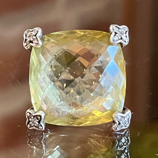DAVID YURMAN Chatelaine Lemon Quartz Cushion On Point Ring