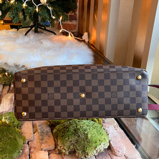 LOUIS VUITTON Riverside Lie De Vin Damier Canvas Tote Bag