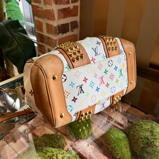 LOUIS VUITTON Courtney MM White Monogram Multicolore Shoulder Bag