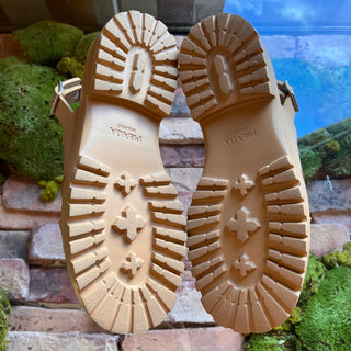 PRADA Rubber Criss Cross Beige Platform Sandals SZ 38 (US 8)
