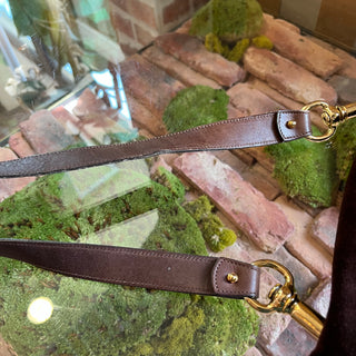 GUCCI Brown Suede Flap Vintage Shoulder Bag