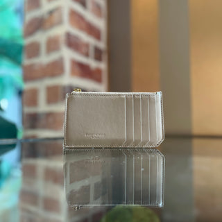SAINT LAURENT Fragments Beige Leather Card Case