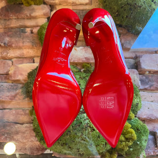 CHRISTIAN LOUBOUTIN Iriza 100 Patent Leather Red Pumps SZ 39 (US 9)
