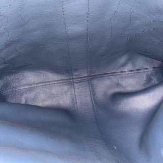 GUCCI Rajah Large Yankee Navy Blue Suede Sports Tote Bag