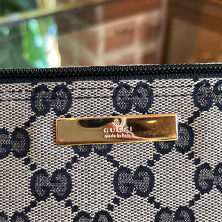 GUCCI GG Web Boat Pochette Canvas Hand Bag