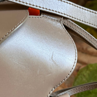 CHLOE Tulip Mini Taupe Orange Calfskin Leather Bucket Bag