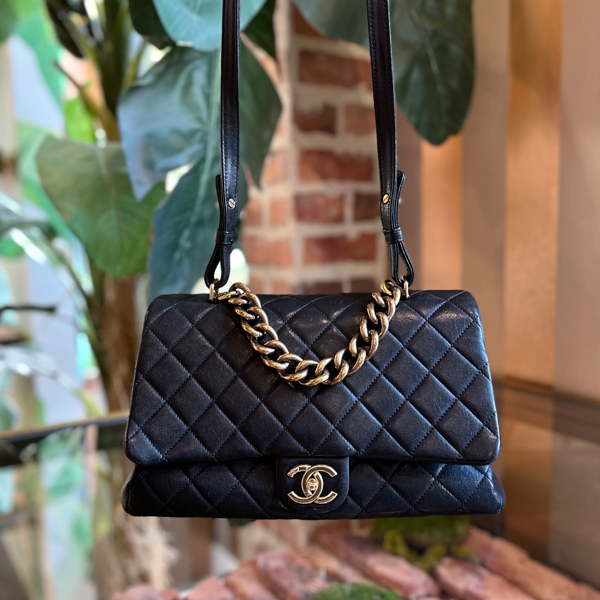 chanel black quilted leather bags handbags