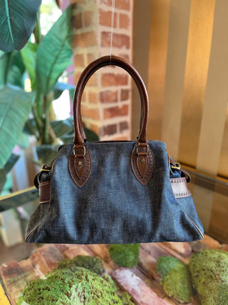 FENDI Du Jour Blue Ethnico Denim Shoulder Bag