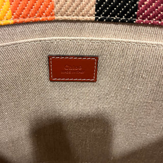 CHLOE Medium Woody Multicolor Canvas Tote