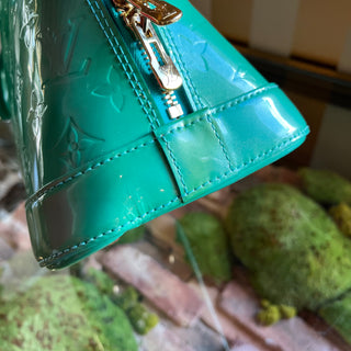 LOUIS VUITTON Monogram Vernis Alma Turquoise PM