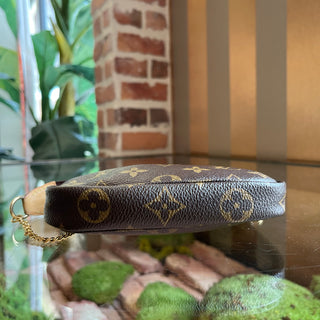 LOUIS VUITTON Pochette Accessories Mini Brown Monogram Canvas Pouch