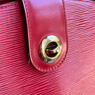 LOUIS VUITTON Cluny Castillan Red Epi Leather Bucket Bag
