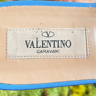 VALENTINO Blue Leather Rockstud Sandals SZ 38.5 (US 8.5)