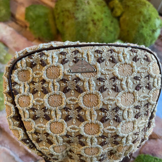 PRADA Mini Beige Metallic Brocade Evening Bag