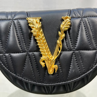 VERSACE Virtus Vitello Black Belt Bag