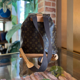 LOUIS VUITTON Montsouris GM Brown Monogram Canvas Drawstring Backpack
