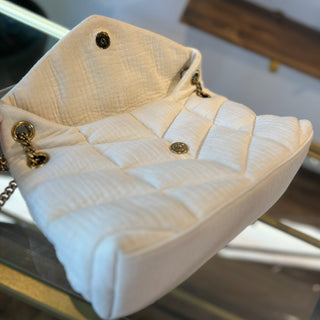 Saint Laurent Lou Lou Puffer Cotton Shoulder Bag Small