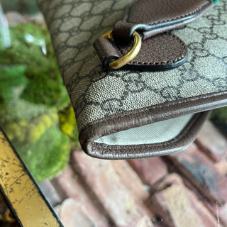 GUCCI Neo Vintage Medium GG Supreme Monogram Web Flap Crossbody