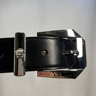 VERSACE Heritage Leather Black Belt 90/36