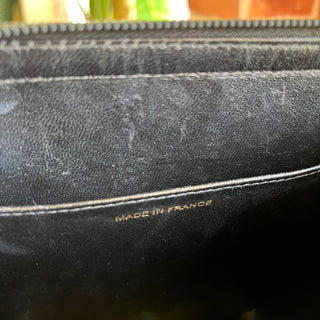 CHANEL Black Vintage Chain Leather Tote Bag