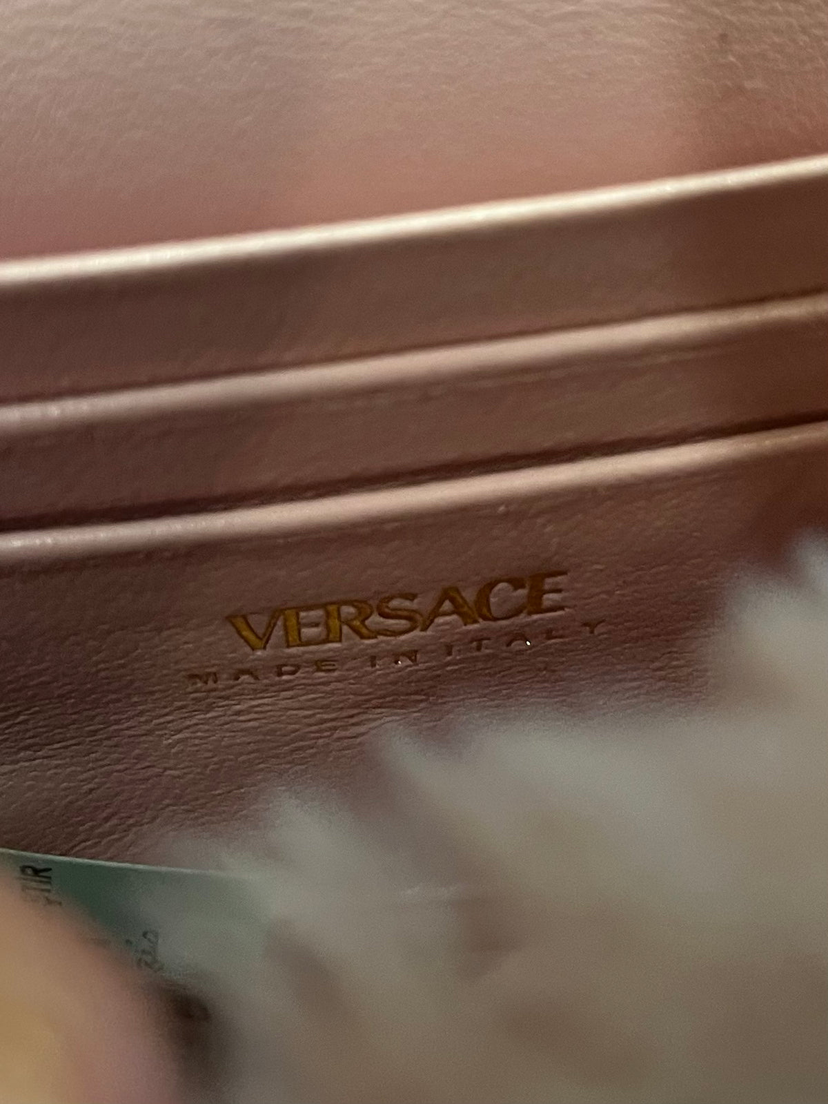 VERSACE Faux Fur Quilted Virtus Shoulder Bag English Rose