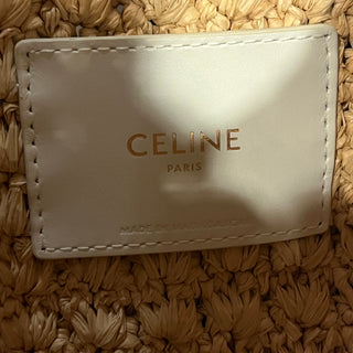 CELINE Classic Panier Natural White Raffia and Calfskin Hobo Bag