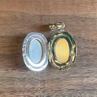 DAVID YURMAN Oval Sterling Silver 18K Gold Cable Lock It Pendant