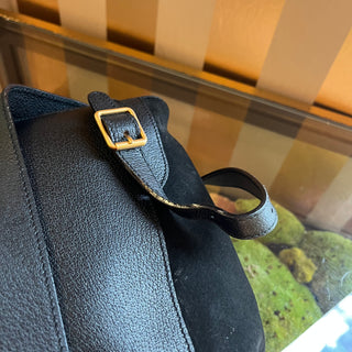 GUCCI Vintage Bamboo Black Suede Backpack