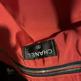 CHANEL Black Nylon Printed Quilt Tote
