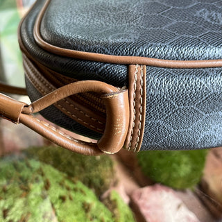 DIOR Vintage Black Honeycomb Monogram Canvas Crossbody Bag