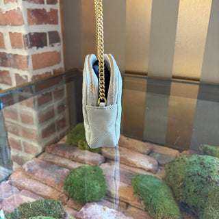 SAINT LAURENT White Quilted Camera Bag