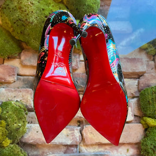 LOUBOUTIN Hot Chick Starlight Patent Leather Pumps SZ 35 (US 5)