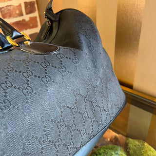 GUCCI XL Zip Duffle Vintage Web Canvas Travel Bag