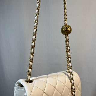 CHANEL White Quilted Mini Pearl Crush Flap Crossbody