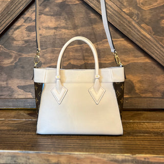 LOUIS VUITTON OnMySide PM Greige Calf Leather Top Handle