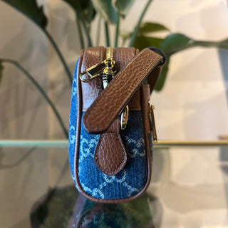 GUCCI Small Ophidia GG Denim Blue Crossbody