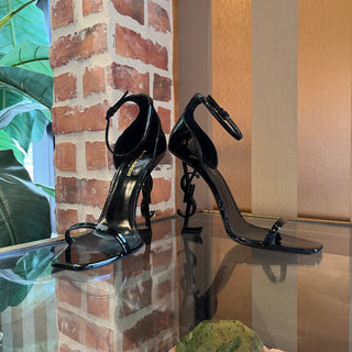 SAINT LAURENT Opyum YSL Black Patent Leather Heels SZ 41 (US 11)