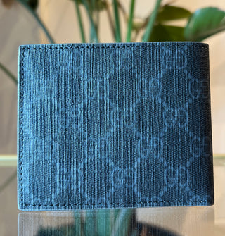 GUCCI Gray GG Supreme Bifold Wallet
