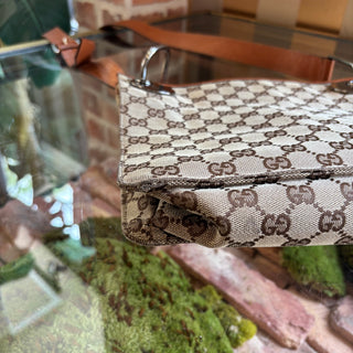 GUCCI Beige GG Canvas Orange Eclipse Crossbody