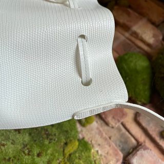 MANSUR GAVRIEL White Leather Mini Bucket Bag