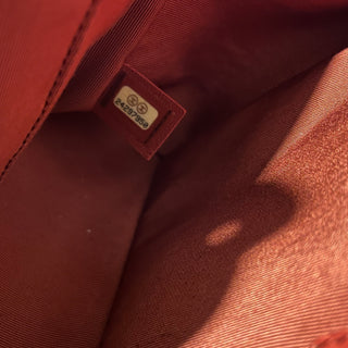 CHANEL Boy Red Quilted Calfskin Leather Top Handle Bag