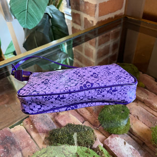 LOUIS VUITTON Pochette Accessories Limited Edition Purple Leather Cosmic Blossom Shoulder Bag