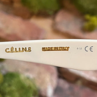 CELINE CL40019I 25N White Acetate Cat Eye Sunglasses