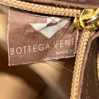 BOTTEGA VENETA Brown Raffia Woven Leather Vintage Shoulder Bag