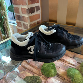 CHANEL Interlocking CC Logo Mesh Sneakers SZ 36.5