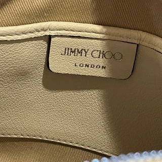 JIMMY CHOO Small Bauti White Embossed Logo Crossbody