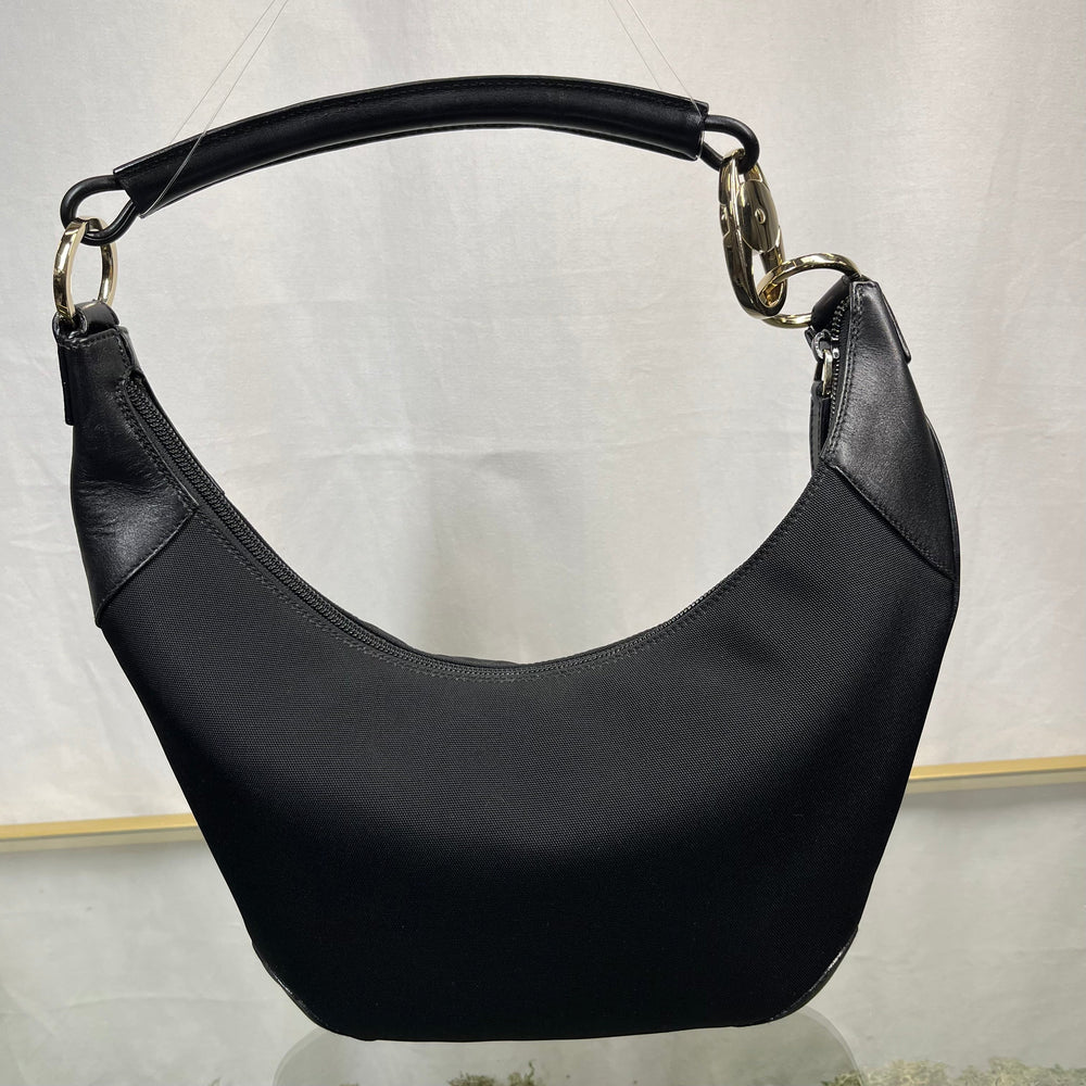 GUCCI Vintage Canvas Black Shoulder Bag
