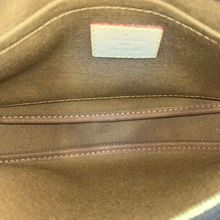 LOUIS VUITTON Multi Pochette Accessories Pink Brown Monogram Coated Canvas Crossbody Bag