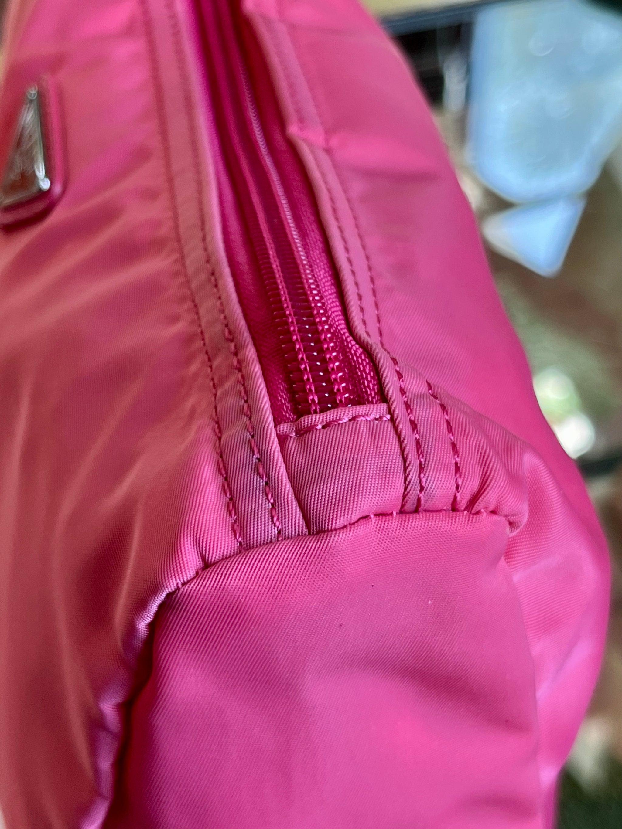 Prada Pink Nylon Top Zip Pochette
