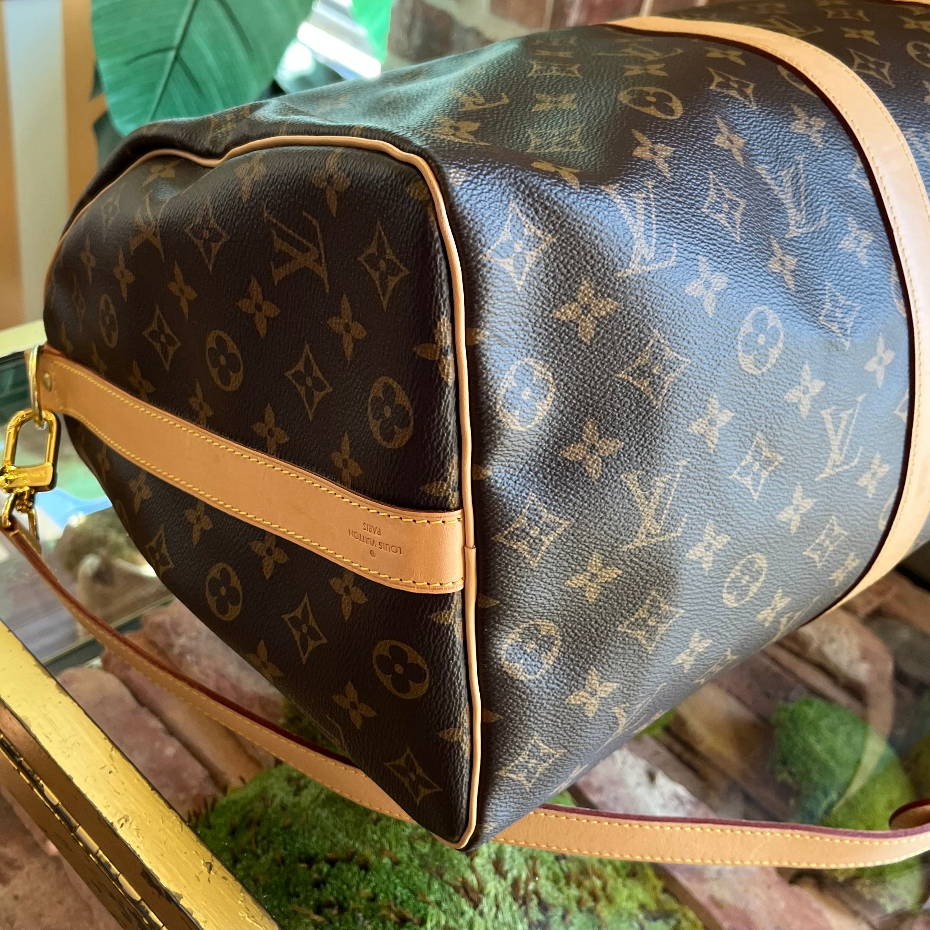 LOUIS VUITTON Keepall Bandouliere 50 Brown Monogram Canvas Duffel